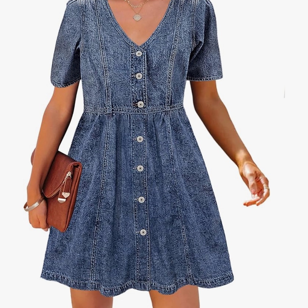 Denim Blue Button-Down Dress